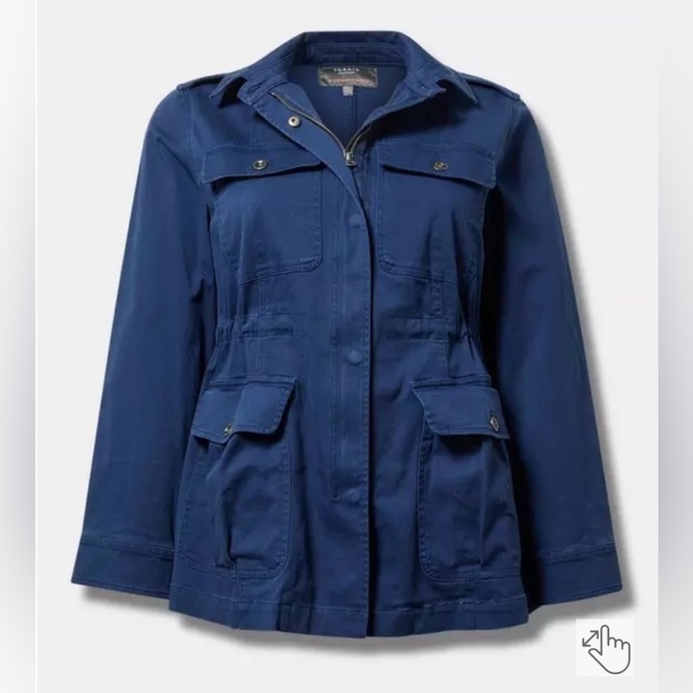 Torrid Stretch Twill Anorak Jacket - Medieval Blue